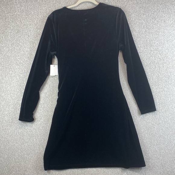 Intempo velvet midi dress L cocktail party date night LBD mob wife bodycon goth - Picture 5 of 8